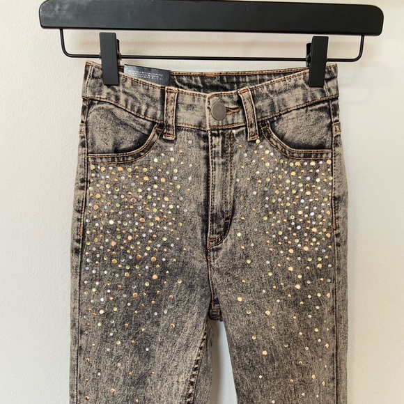 H&M NWT High-Rise Skinny Jeans w/ Rhinestones - Picture 2 of 16